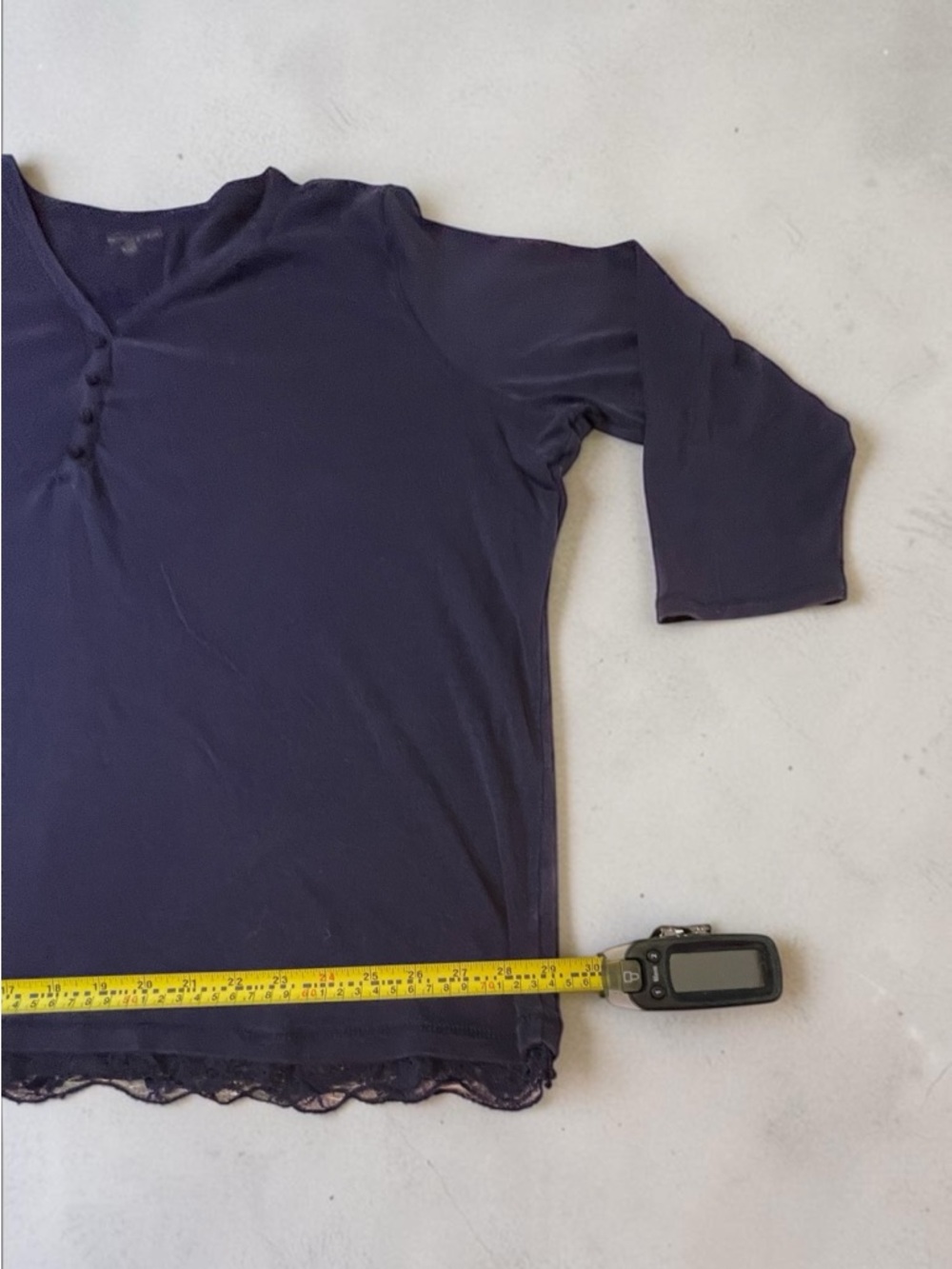 Woman Within Deep Blue Long Sleeve Tee - Picture 4 of 7